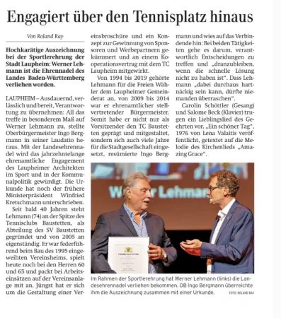 Auszug aus der Schwäbischen Zeitung 